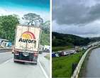 CaminhÃ£o tomba na BR-381 e causa congestionamento de 8 km