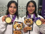 Mía Cueva y Lía Cueva se cuelgan oro en trampolín 3m