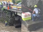 Entre agua y escombros, perrita resiste hasta ser rescatada tras las lluvias en Veracruz | VIDEO