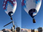 Maniobra de riesgo en León; globo aerostático aterriza de emergencia | VIDEO