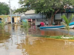 Se desborda laguna en Altamira, Tamaulipas