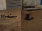 Hombre es arrastrado por la corriente durante el paso del huracán Lorena en BCS | VIDEO