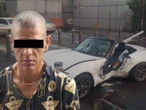 ¿Muy inteligente? Robó un convertible, lo chocó y terminó detenido en Monterrey