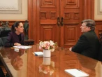 Difunde Sheinbaum fotografia de reunión con Landau