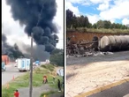 ¡Explota pipa en la México-Puebla! Cierran ambos sentidos de la vialidad