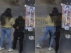 ¡Amor apache! Novia azota contra un poste cabeza de su galán | VIDEO