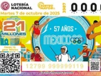 Lotería Nacional rinde homenaje a México 68 con billete conmemorativo