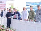 Evelyn Salgado encabeza entrega patrullas a policía estatal de Guerrero