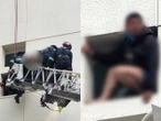 Sujeto intentaba arrojarse desde tercer piso de hospital en Querétaro; fue rescatado