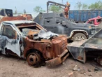 FGR destruye 23 vehículos 'monstruos' en Tamaulipas