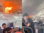 VIDEO | Pánico en pleno vuelo por batería de litio que se incendia
