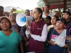 Por segunda vez, Claudia Sheinbaum recorre zona siniestrada en Hidalgo