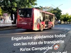 Caos y rechazo ciudadano marcan estreno del transporte Ko'ox en Campeche