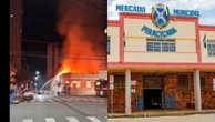 Incêndio atinge Mercado Municipal de Piracicaba e faz teto desabar
