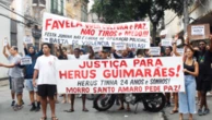 Moradores da comunidade Santo Amaro protestam após morte de rapaz baleado em festa junina