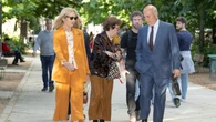 El traje naranja de invitada de primavera de la Infanta Elena para su cita taurina junto a Almeida en Madrid