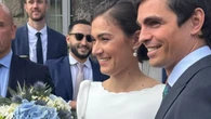 El vestido de novia de la hija de Emilio Butragueño al detalle: clásico y con zapatos de terciopelo azul