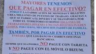 Un cartel en redes sociales anima a pagar en efectivo para que no se pierdan puestos de trabajo