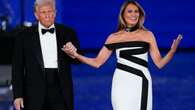 Melania Trump conquista Estados Unidos con un vestido bicolor y choker en los bailes inaugurales