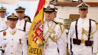 La Princesa Leonor, abanderada en la jura de bandera a bordo del Juan Sebastián de Elcano en Montevideo