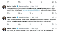 El "número dos" de Sanidad cuestionaba en redes sociales la utilidad de los cribados contra el cáncer de mama