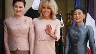 El gesto más inesperado de la Reina Suthida en Francia: rompe el luto nacional con un sofisticado look rosa