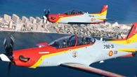 El Rey Felipe VI y la princesa Leonor realizan su primer vuelo juntos en la Academia General del Aire de San Javier