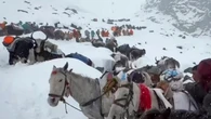 Caballos y drones: así fue el operativo para rescatar a 900 personas atrapadas en una tormenta en el Everest