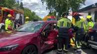 VÍDEO: Ocho heridos en un aparatoso accidente entre un VTC, un turismo y un coche patrulla en Madrid