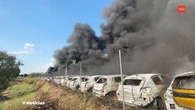 Controlado un incendio que ha afectado a 200 vehículos sin dejar heridos en Algete, Madrid