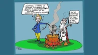 Las tensiones entre Rusia y la UE, en la viñeta gráfica de Alfredo Boto