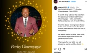 Tributes Pour In for South African Actor Presley Chweneyagae