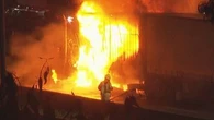Truck fire on city motorway causing major delays
