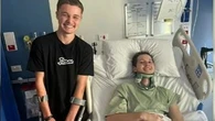Paralysed teen gets inspirational visit after beach dive gone wrong