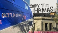 Vandals target billboard and Officeworks with pro-Hamas graffiti