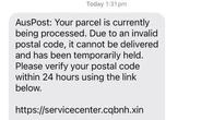 Australia Post issues warning after spike in 'Darcula' scam texts and emails