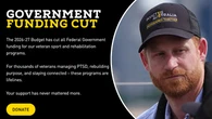 Prince Harry-founded veterans charity left in the cold by federal budget