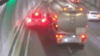 Driver escapes after SUV crushed by fuel tanker against tunnel wall