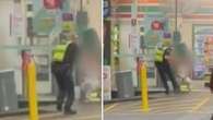 Footage shows police kicking alleged arsonist during arrest in Melbourne