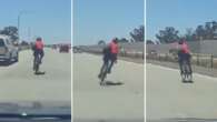 Cyclist spotted riding dangerously on busy Adelaide motorway