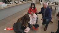 Young girl with rare condition gets first ever pair of shoes