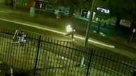 CCTV shows would-be arsonist accidentally setting themselves on fire