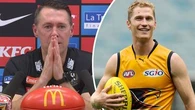 Pies coach chokes up in heartbreaking Selwood tribute