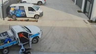 'Lucky he didn't drive over me': Terrifying ute theft caught on CCTV