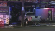 Manhunt underway after ute smashes into Sydney shop