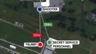 The diagram that shows just how close shooter got to Donald Trump