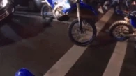 Dirt bike riders spotted stomping on car mowed down in Sydney's south-west
