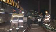 Port fans' night goes from bad to worse as car gets stuck in front of train