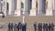 Neo-Nazis unveil 'disgusting' sign outside Victorian parliament