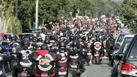 Mass burnouts farewell fallen bikie in New Zealand